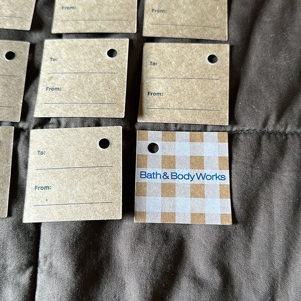 Bath & Body Works Small Cardboard Gingham Gift Tags